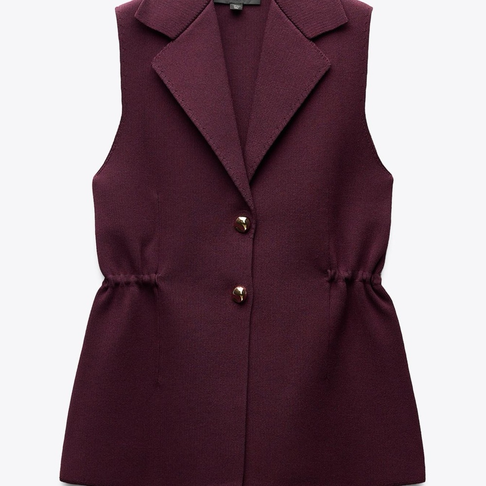 Women's Purple Sleeveless Blazer Vest